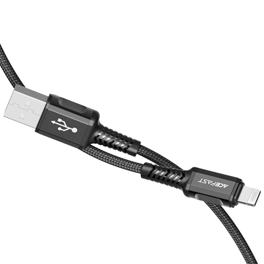 Data- og opladningskabel USB-A - Lightning Acefast C1-02, 18W, 1,2m, Sort