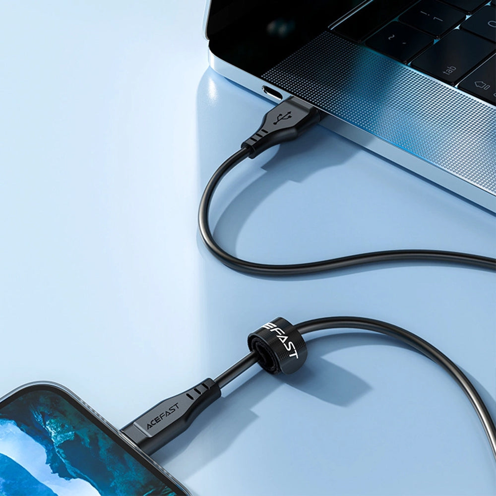 Data- og opladningskabel USB-A - Lightning Acefast C3-02, 18W, 1,2m, Hvid