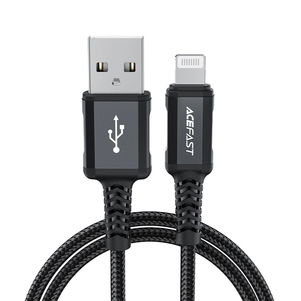 Data- og opladningskabel USB-A - Lightning Acefast C4-02, 18W, 1,8m, Sort