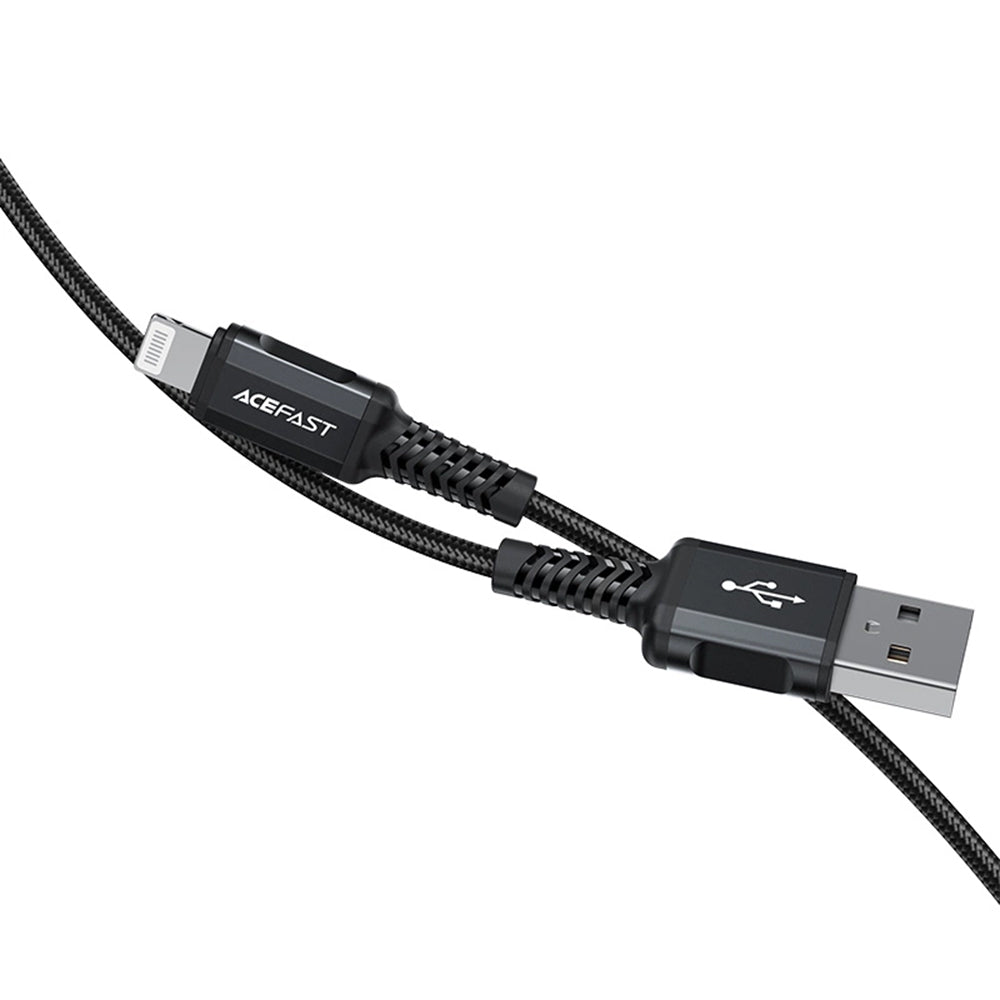 Data- og opladningskabel USB-A - Lightning Acefast C4-02, 18W, 1,8m, Sort