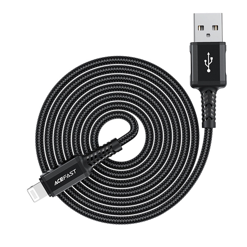 Data- og opladningskabel USB-A - Lightning Acefast C4-02, 18W, 1,8m, Sort