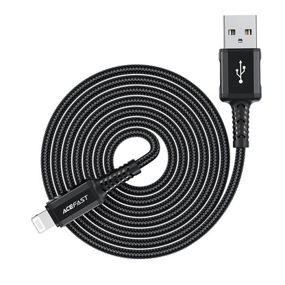 Data- og opladningskabel USB-A - Lightning Acefast C4-02, 18W, 1,8m, Sort