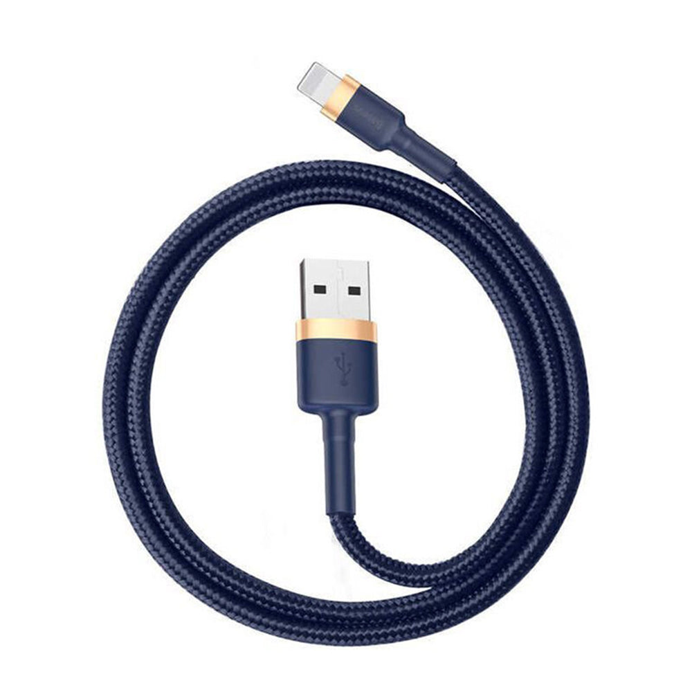 Data- og opladningskabel USB-A - Lightning Baseus Cafule, 18W, 1m, Blå Guld CALKLF-BV3