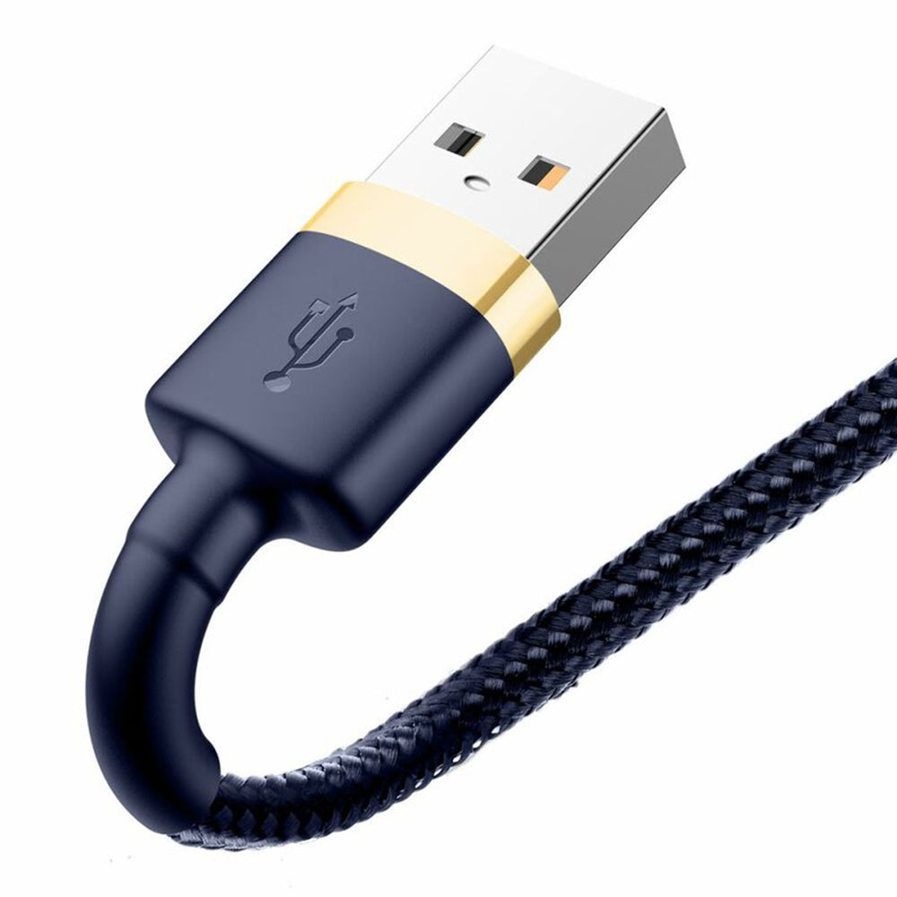 Data- og opladningskabel USB-A - Lightning Baseus Cafule, 18W, 1m, Blå Guld CALKLF-BV3
