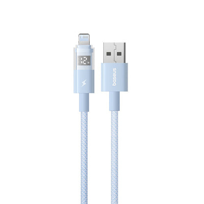 Data- og opladningskabel USB-A - Lightning Baseus Display 2, 12W, 2m, Blå P10382700311-01