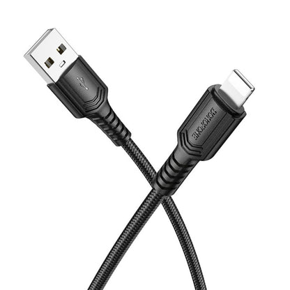 Data- og opladningskabel USB-A - Lightning Borofone BX116 Certain, 18W, 1m, Sort