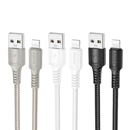 Data- og opladningskabel USB-A - Lightning Borofone BX116 Certain, 18W, 1m, Sort