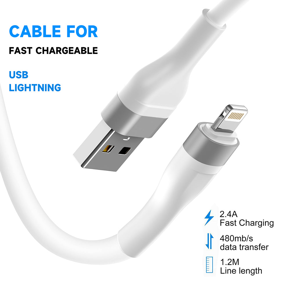 Data- og opladningskabel USB-A - Lightning Lito LD02L, 18W, 1.2m, Hvid