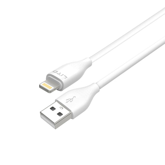 Data- og opladningskabel USB-A - Lightning Lito LD03L, 18W, 1m, Hvid