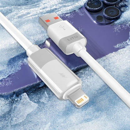 Data- og opladningskabel USB-A - Lightning Lito LD07, 60W, 1m, Hvid