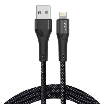 Data- og opladningskabel USB-A - Lightning Lito LD14, 18W, 1m, Sort