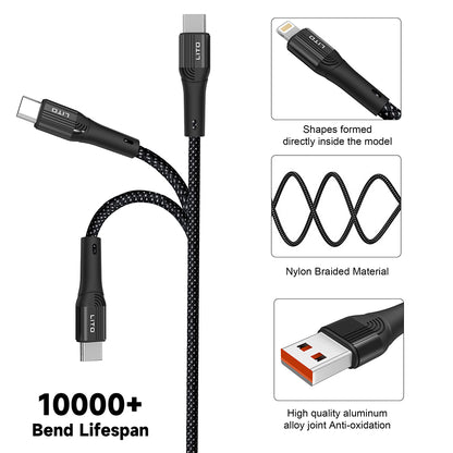 Data- og opladningskabel USB-A - Lightning Lito LD14, 18W, 1m, Sort