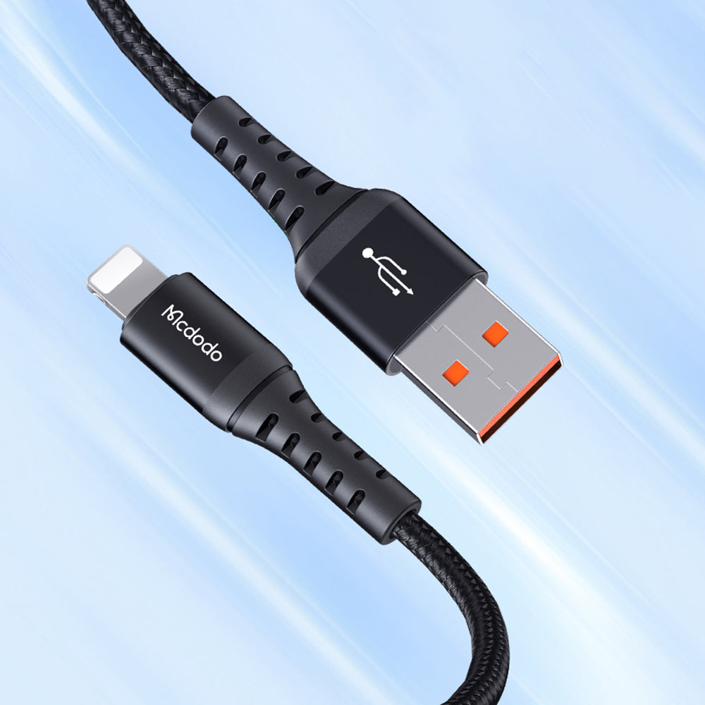 Data- og opladningskabel USB-A - Lightning McDodo CA-2261, 18W, 1m, Sort