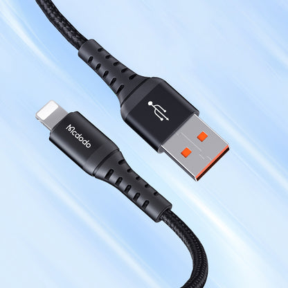 Data- og opladningskabel USB-A - Lightning McDodo CA-2261, 18W, 1m, Sort