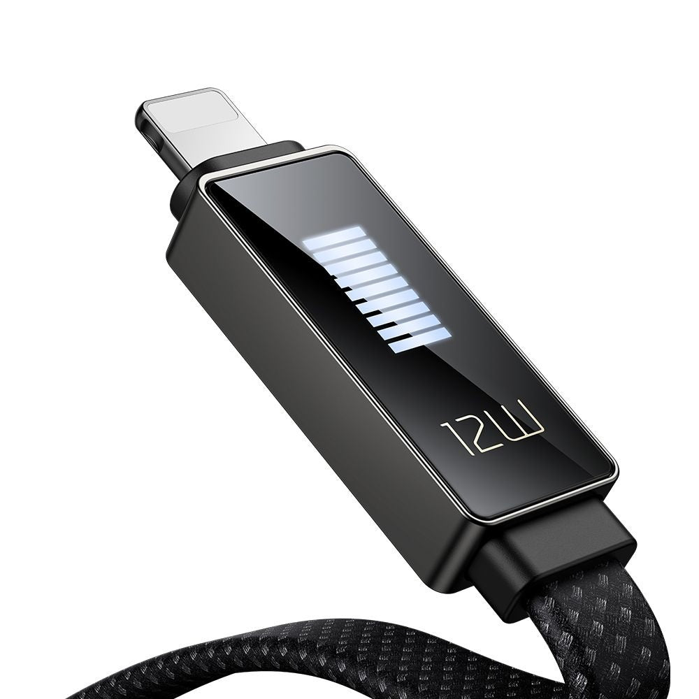 Data- og opladningskabel USB-A - Lightning McDodo CA-4970 Rythm Display, 18W, 1,2m, Sort
