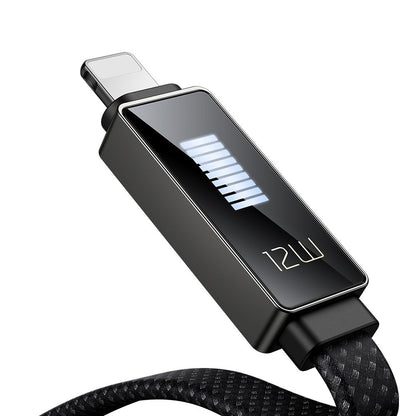 Data- og opladningskabel USB-A - Lightning McDodo CA-4970 Rythm Display, 18W, 1,2m, Sort