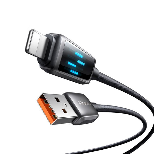 Data- og opladningskabel USB-A - Lightning McDodo CA-5250 Display, 18W, 1.2m, Sort