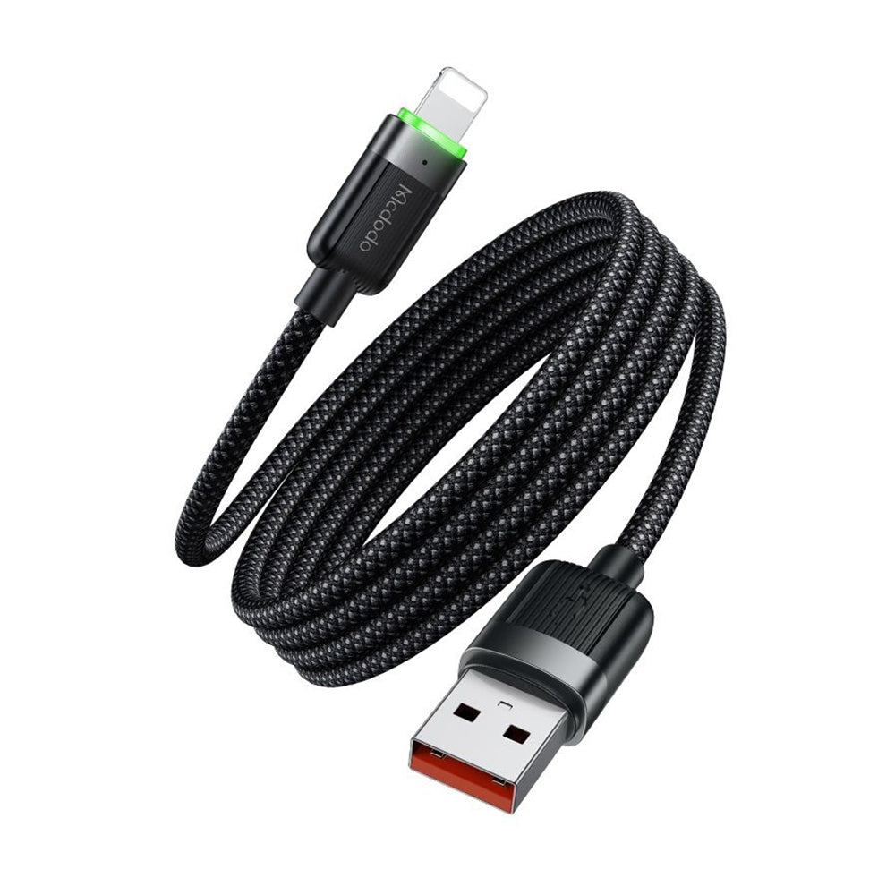 Data- og opladningskabel USB-A - Lightning McDodo CA-6000 Self Winding, 18W, 1.2m, Sort