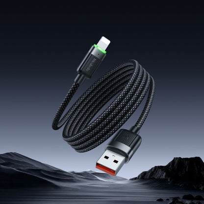 Data- og opladningskabel USB-A - Lightning McDodo CA-6000 Self Winding, 18W, 1.2m, Sort