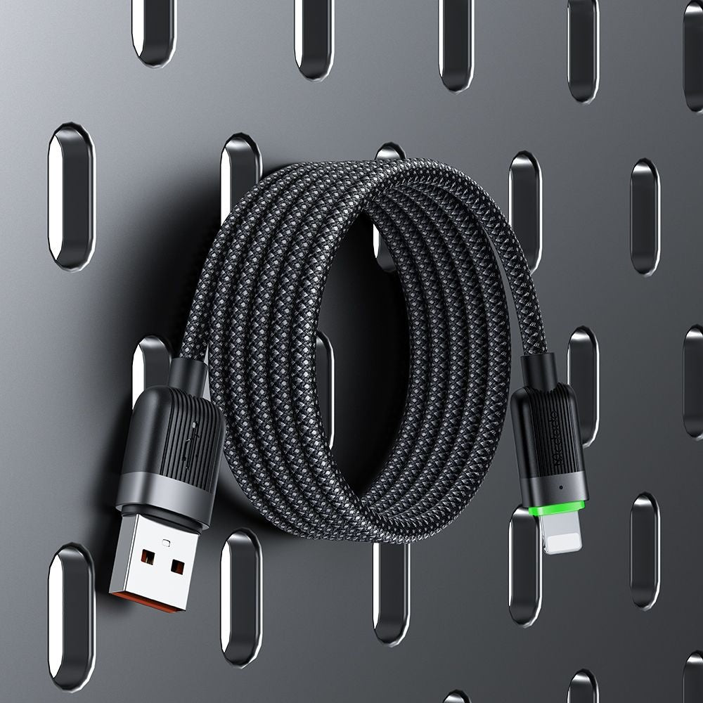 Data- og opladningskabel USB-A - Lightning McDodo CA-6000 Self Winding, 18W, 1.2m, Sort