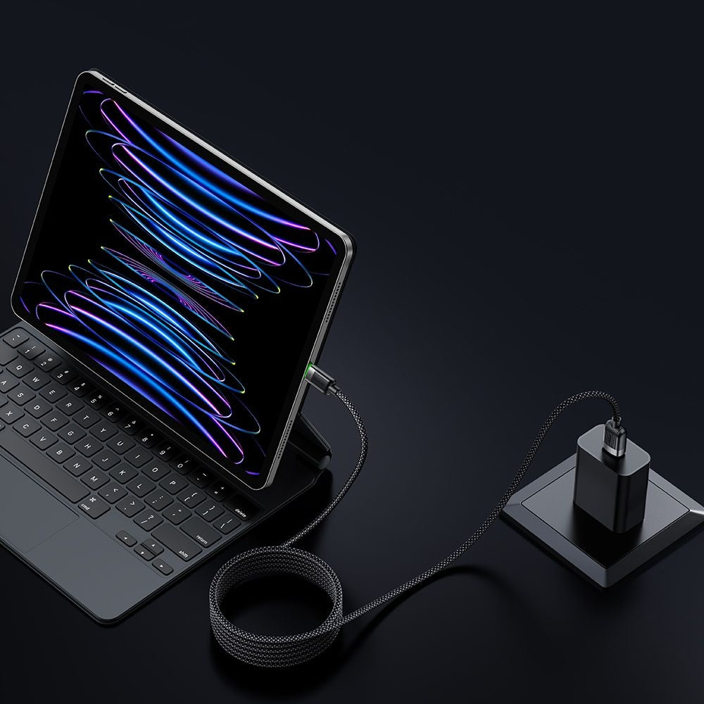 Data- og opladningskabel USB-A - Lightning McDodo CA-6000 Self Winding, 18W, 1.2m, Sort