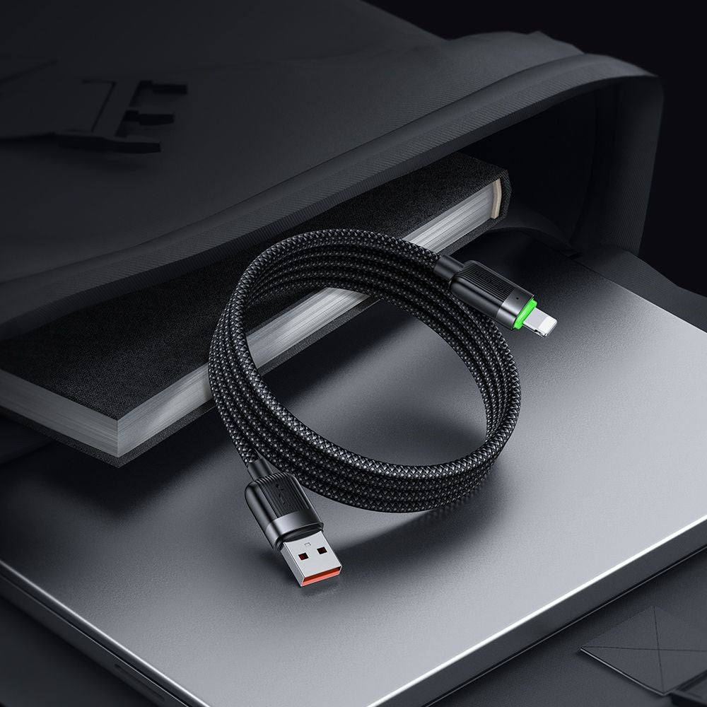 Data- og opladningskabel USB-A - Lightning McDodo CA-6000 Self Winding, 18W, 1.2m, Sort