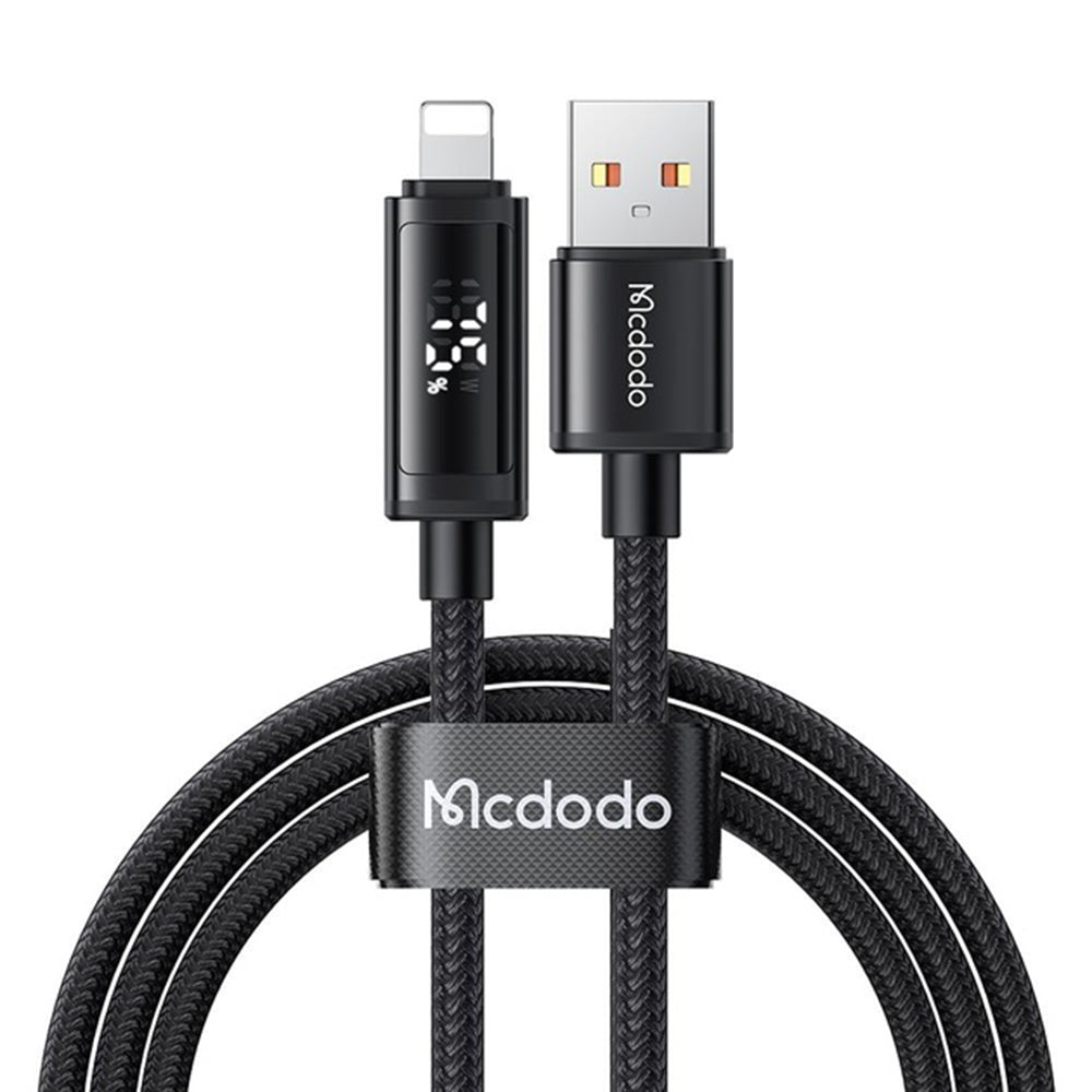 USB-A to Lightning McDodo CA-7970 Display Data and Charging Cable, 18W, 1.2m, Black