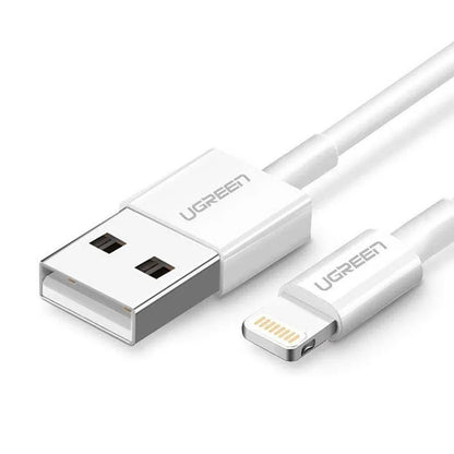 Data- og opladningskabel USB-A - Lightning UGREEN US155 (20728), 18W, 1m, Hvid