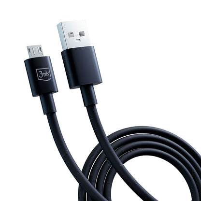 Data- og opladningskabel USB-A - microUSB 3MK Hyper, 18W, 1.2m, Sort