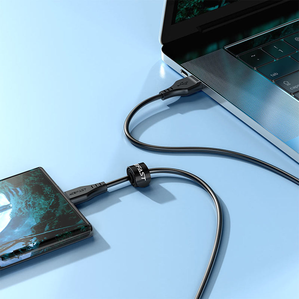 Data- og opladningskabel USB-A - microUSB Acefast C3-09, 18W, 1,2m, Sort