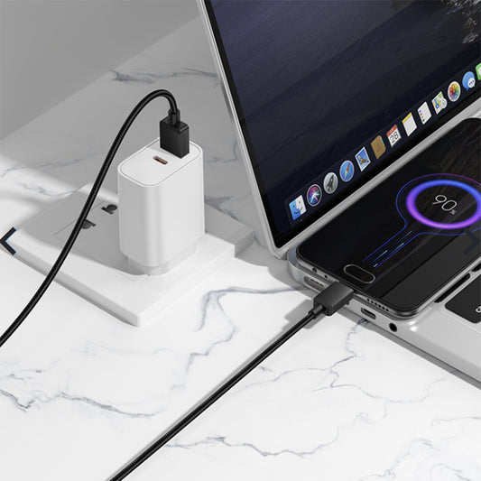 Data- og opladningskabel USB-A - microUSB Borofone BX120 Placer, 18W, 1m, Sort