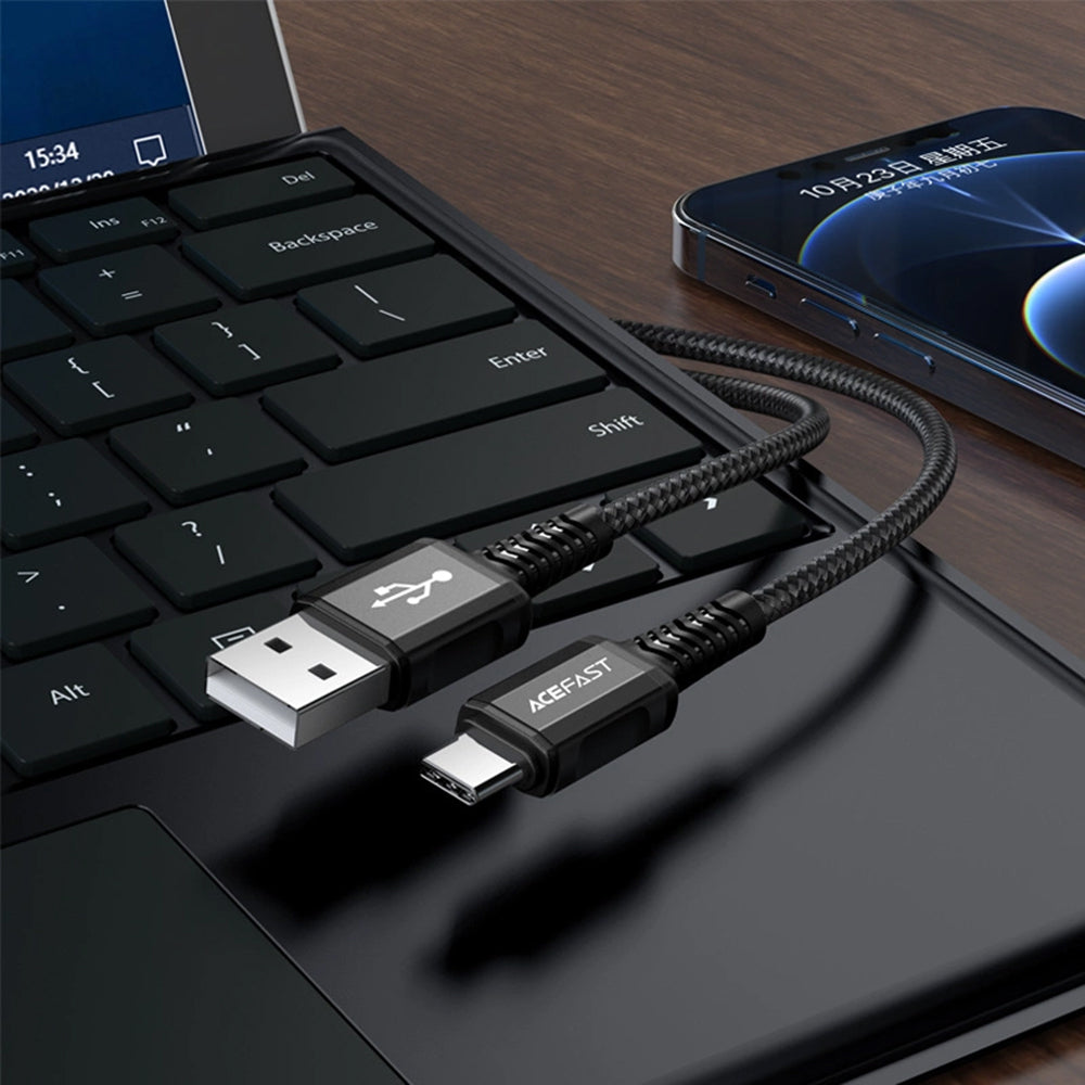 Data- og opladningskabel USB-A - USB-C Acefast C1-04, 18W, 1,2m, Sort