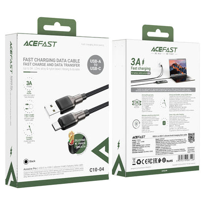 Data- og opladningskabel USB-A - USB-C Acefast C10-04, 18W, 1,2m, Sort