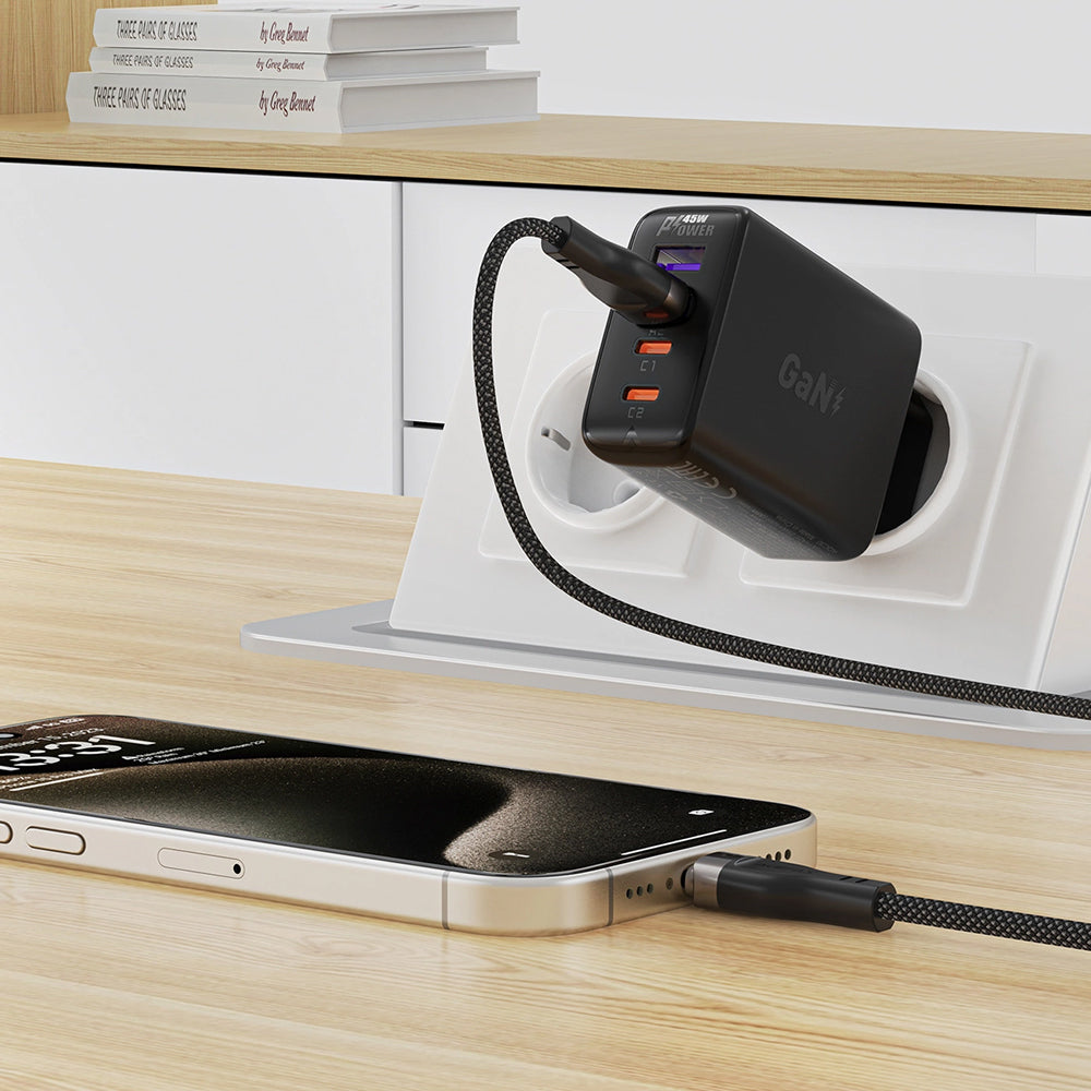 Data- og opladningskabel USB-A - USB-C Acefast C11-04, 18W, 1.2m, Sort
