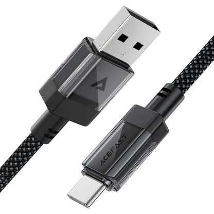 Data- og opladningskabel USB-A - USB-C Acefast C12-04, 18W, 1,2 m, Sort