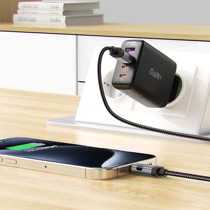 Data- og opladningskabel USB-A - USB-C Acefast C15-04 Display, 66W, 1,2m, Sort