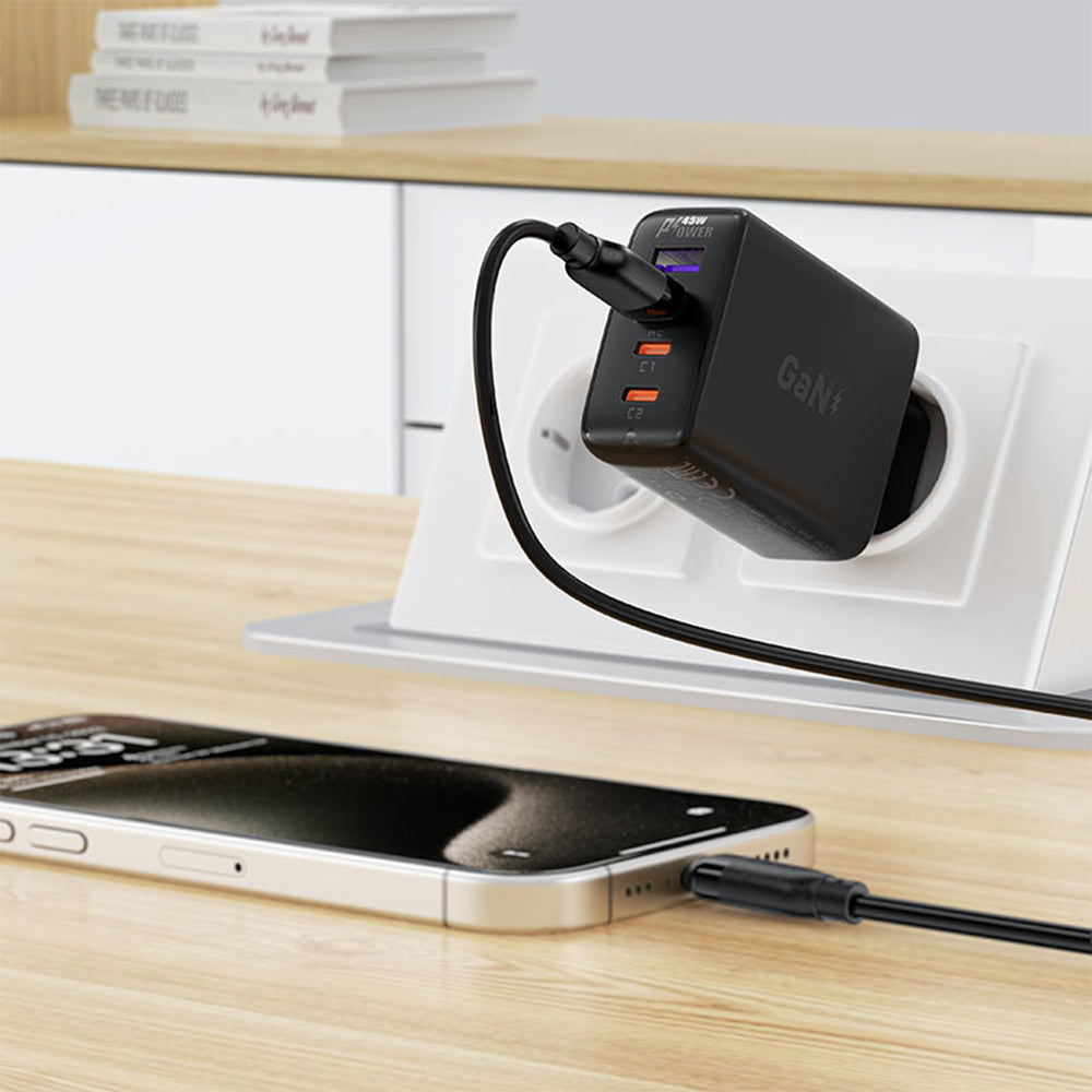 Data- og opladningskabel USB-A - USB-C Acefast C16-04, 18W, 1,2m, Sort
