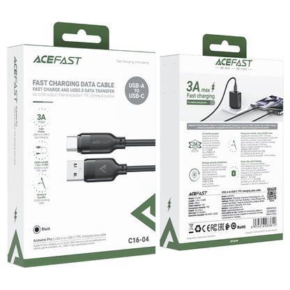 Data- og opladningskabel USB-A - USB-C Acefast C16-04, 18W, 1,2m, Sort