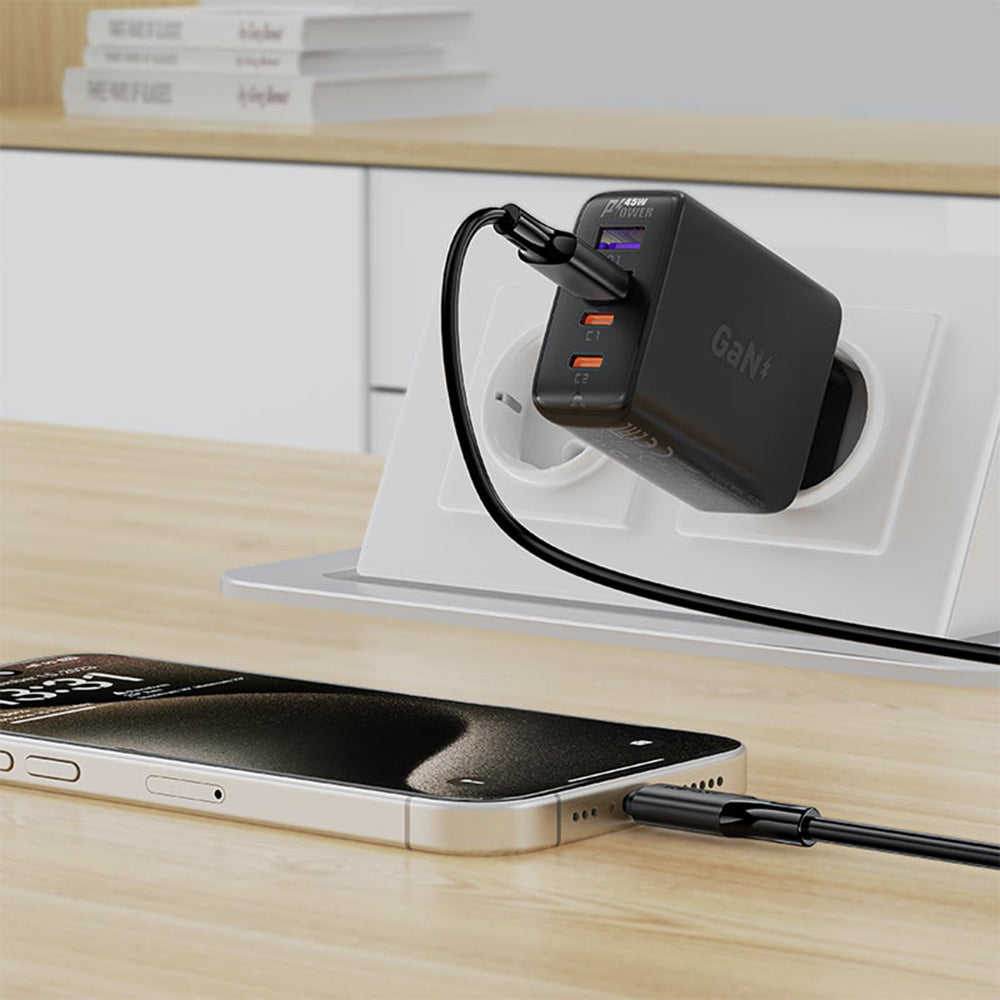 Data- og opladningskabel USB-A - USB-C Acefast C17-04, 18W, 1,2m, Sort