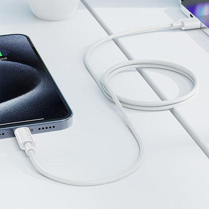 USB-A to USB-C Data and Charging Cable Acefast C18-04, 18W, 1.2m, White