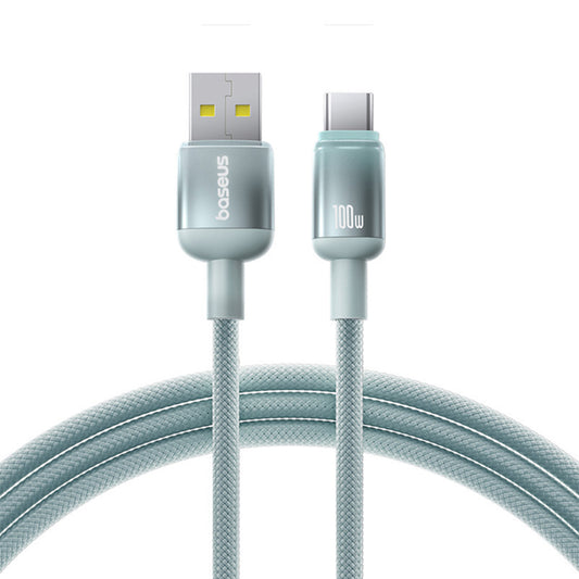 Data- og opladningskabel USB-A - USB-C Baseus Discolor, 100W, 1m, Blå Grøn E0420801