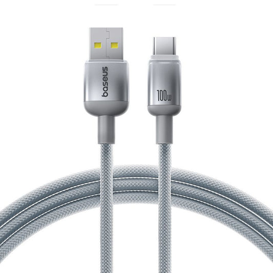 Data- og opladningskabel USB-A - USB-C Baseus Discolor, 100W, 1m, Sølv E0420803