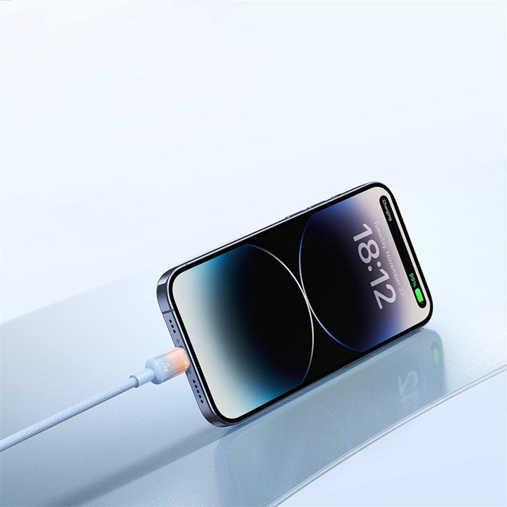 Data- og opladningskabel USB-A - USB-C Baseus Discolor, 100W, 1m, Sølv E0420803