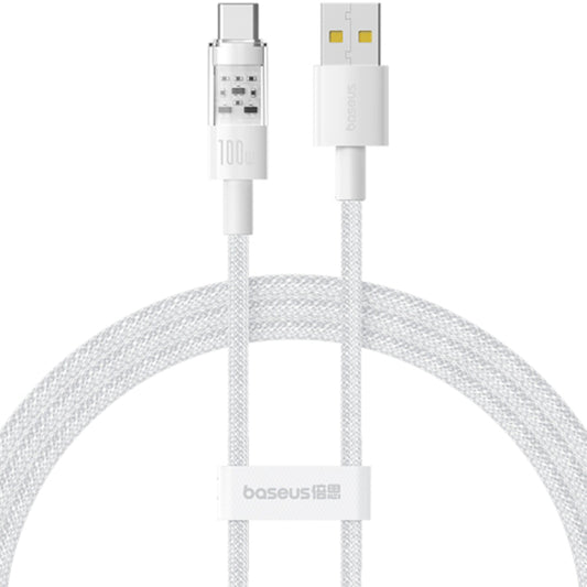 Baseus Gem USB-A to USB-C Data and Charging Cable, 100W, 2m, White P10373002211-01