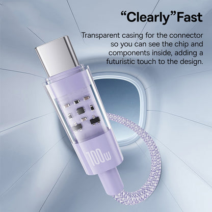 Data- og opladningskabel USB-A - USB-C Baseus Gem, 100W, 2m, Lilla P10373002511-01