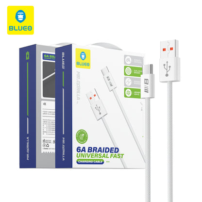 Data- og opladningskabel USB-A - USB-C Blueo, 18W, 1,5m, Hvid