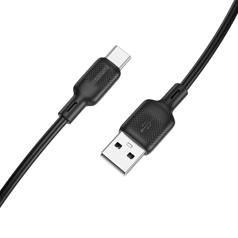 Data- og opladningskabel USB-A - USB-C Borofone BX113 Lenny, 18W, 1m, Sort