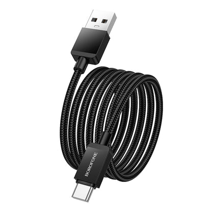 Data- og opladningskabel USB-A - USB-C Borofone BX120 Placer, 18W, 1m, Sort