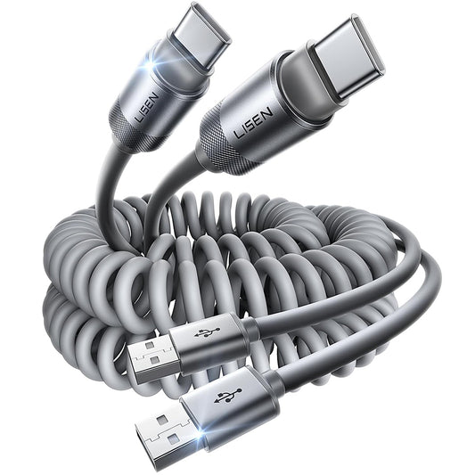 USB-A - USB-C Data- og Opladningskabel Lisen L114, 15W, 1m, Grå YL0125030001