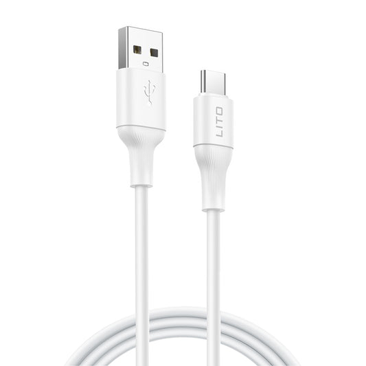 Data- og opladningskabel USB-A - USB-C Lito LD06T, 18W, 1m, Hvid